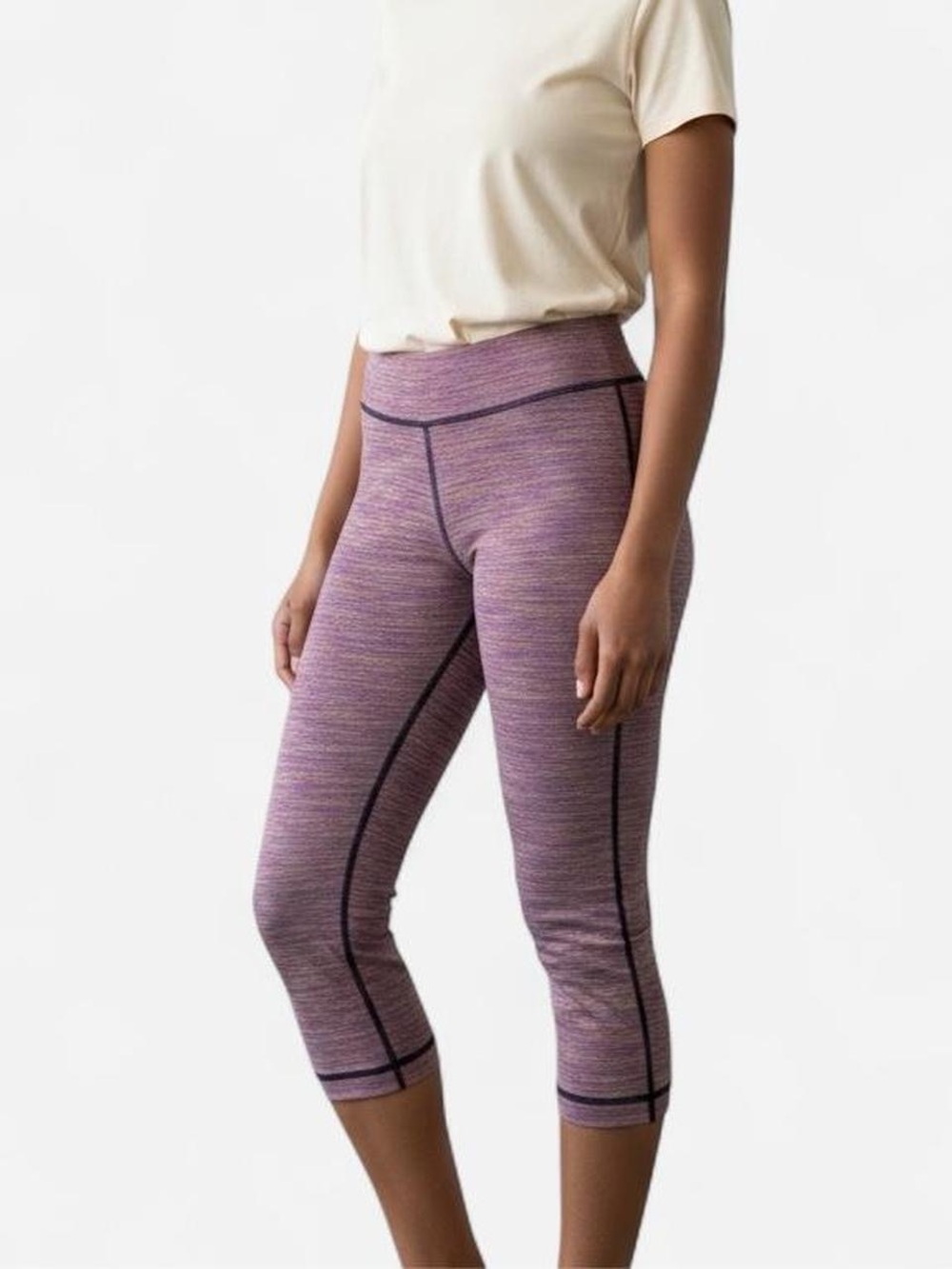 Lululemon Wunder Under Crop Leggings Pink Black sz 6